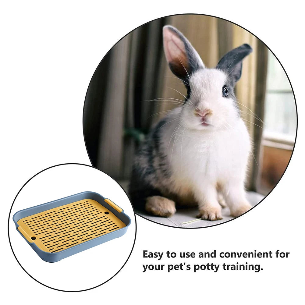 Rabbit Litter Box Small Pet Toilet Tray Bunnies Corner Toilet Box for Ferret Hamster Dragon Cat Guinea Pig Dutch Pig Supplies