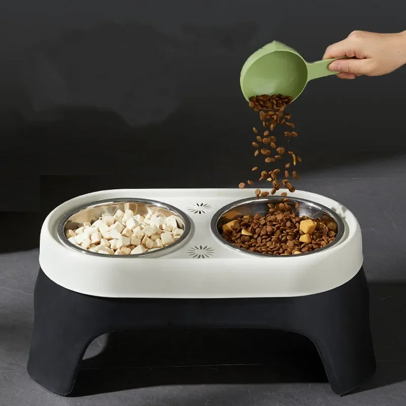 Dog Elevated Feeder anti Knock Stainless Steel Raised Dog Bowl Elevated Bowls for Dog Cat Bowl