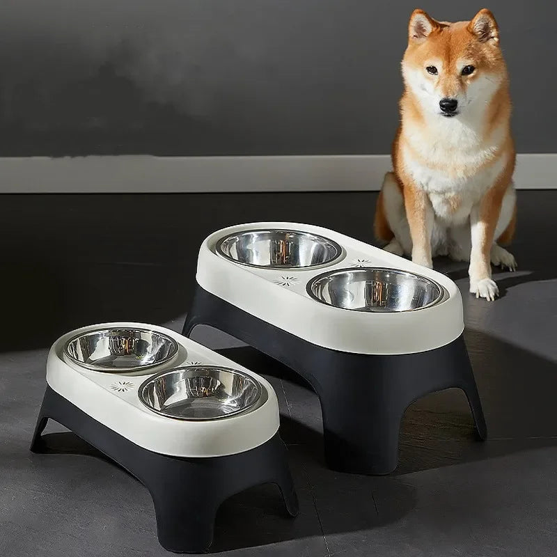 Dog Elevated Feeder anti Knock Stainless Steel Raised Dog Bowl Elevated Bowls for Dog Cat Bowl