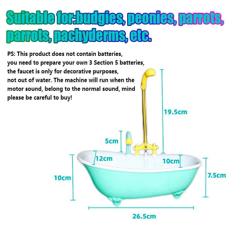 Transform Your Bird's Bath Time with the Automatic Intelligent Parrot Shower Bathtub - Stylish Blue Plastic Accessory for Parakeet Cages