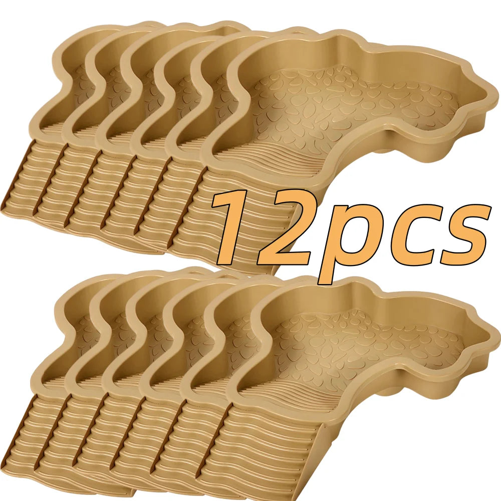 Deluxe Turtles Bathing Pool Water Bowl - Slip-Proof Habitat with Steps for Reptiles to Relax and Soak (35X28.5 cm)