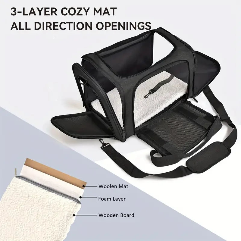 Pet Carrier Bag Side Ventilated Backpack Cat Pet Carriers Dog Travel Bag Airline Approved Transport for Small Dogs Cats Outgoing