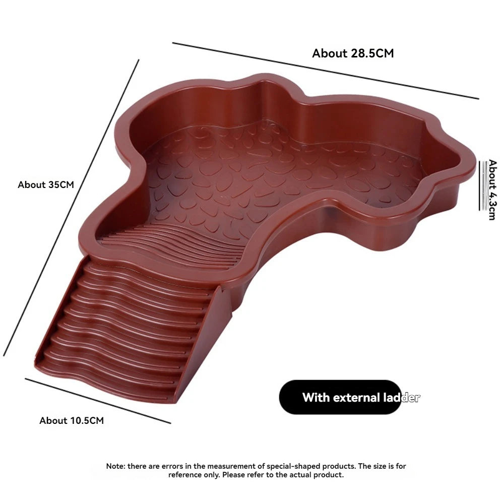 Deluxe Turtles Bathing Pool Water Bowl - Slip-Proof Habitat with Steps for Reptiles to Relax and Soak (35X28.5 cm)