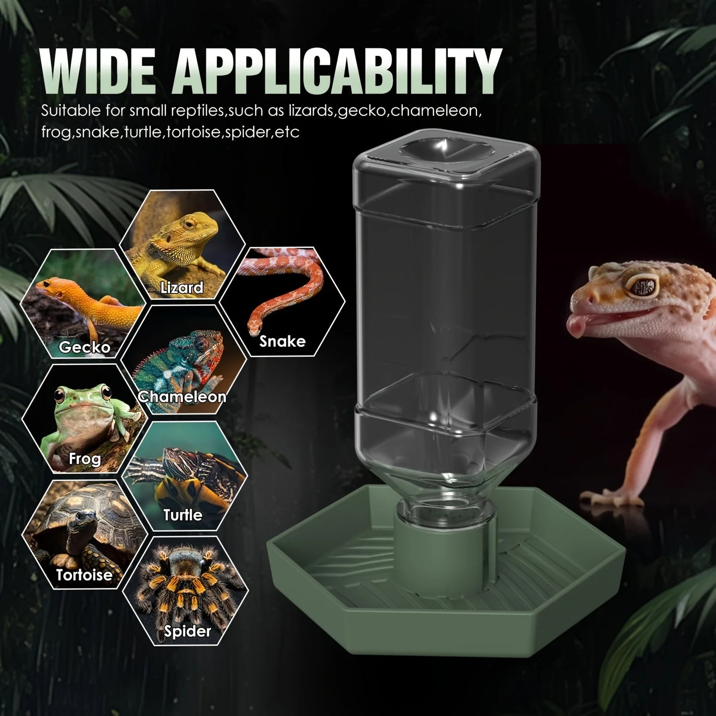Delight Your Reptile with Our Colorful Automatic Water Fountain - Perfect for Tortoises, Lizards, and More!
