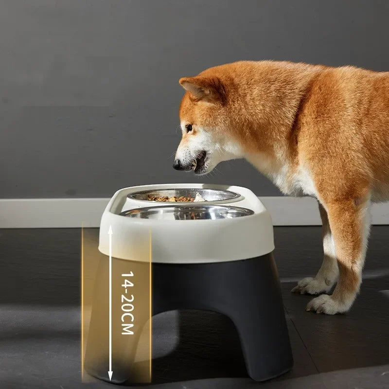 Dog Elevated Feeder anti Knock Stainless Steel Raised Dog Bowl Elevated Bowls for Dog Cat Bowl