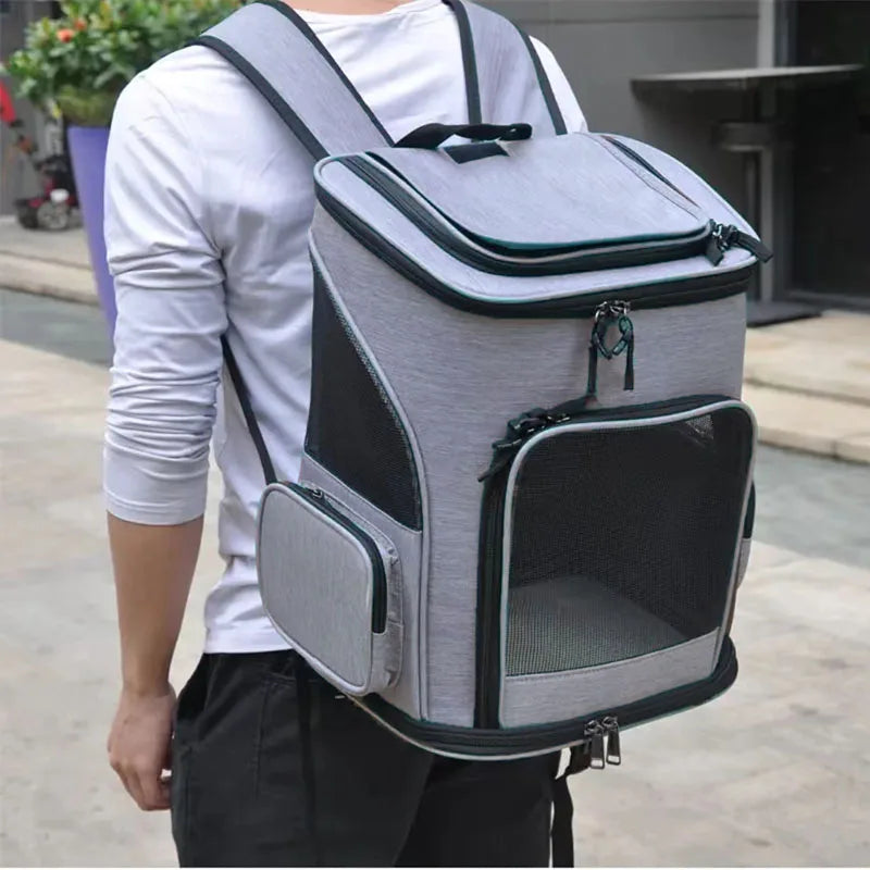 Stylish and Spacious Breathable Cat Carrier Backpack - Perfect for Travel with Your Furry Friend!