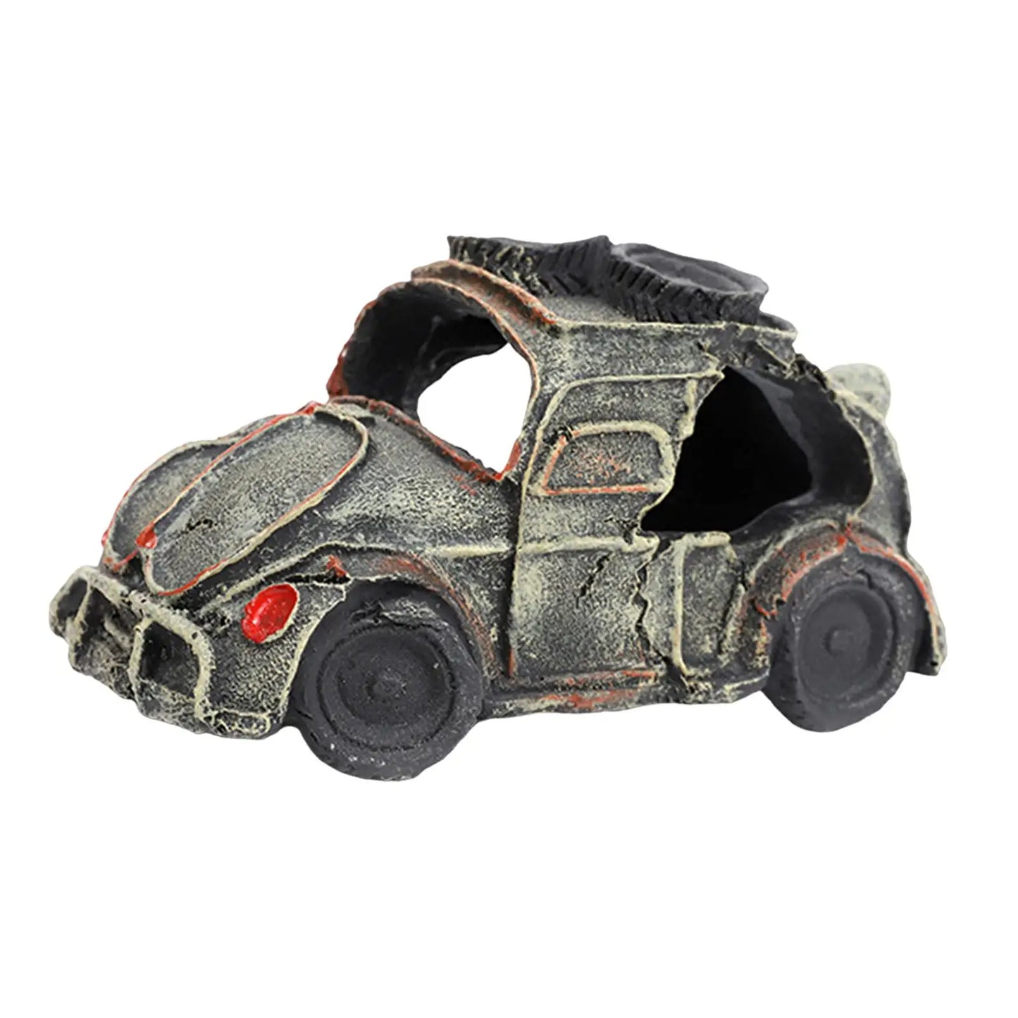 Transform Your Aquarium with Our Realistic Resin Car Wreck Decoration - Perfect Hideout for Fish and Aquatic Pets!