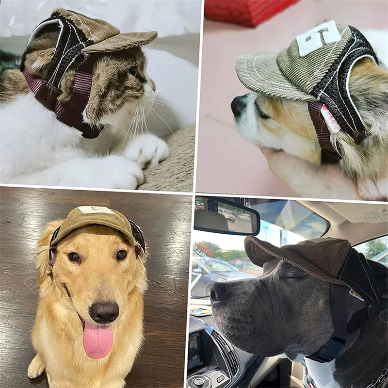 Protect Your Pup in Style: Adjustable Dog Sunscreen Baseball Cap with Ear Holes for All Sizes