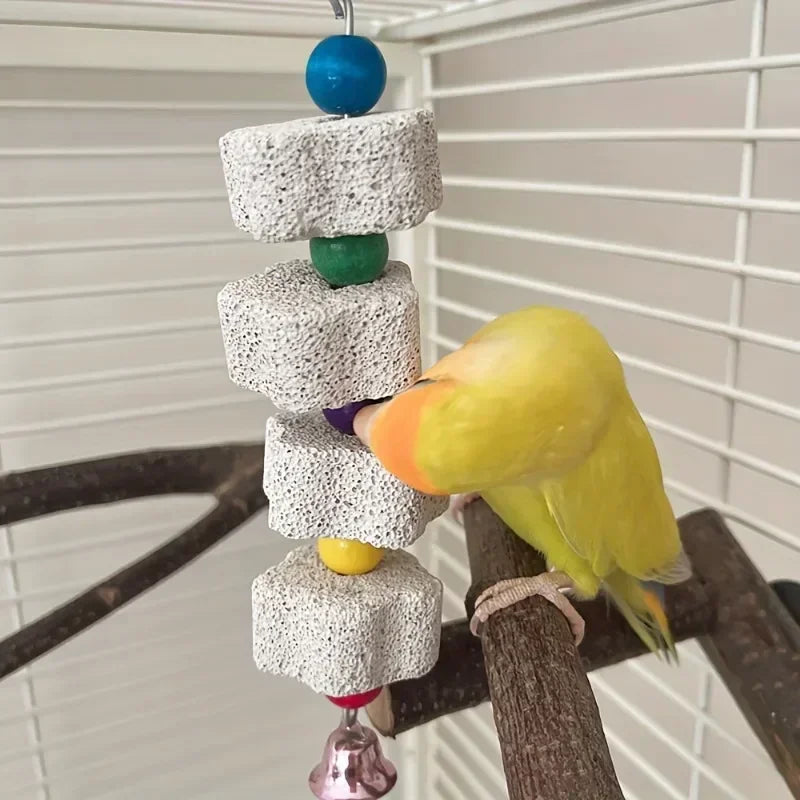 Bright and Engaging Flower-Shaped Bird Molar Toy - Perfect for Parrots, Chinchillas, and Squirrels!