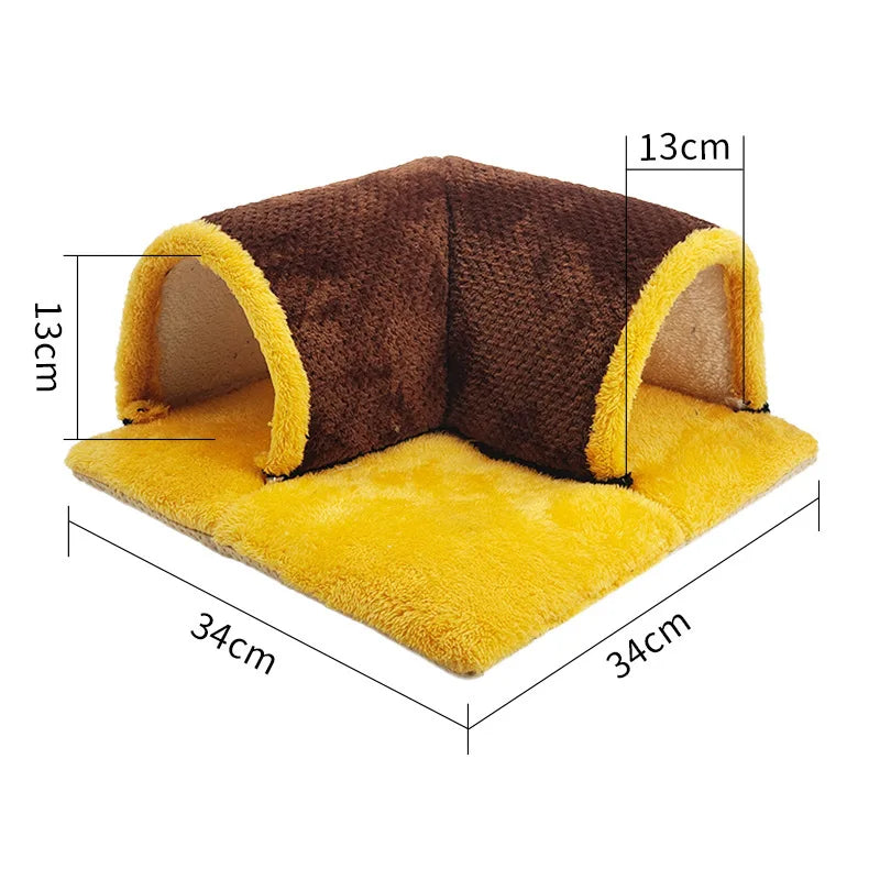 Cozy Plush Tunnels for Small Pets - Perfect Winter Hideaway for Guinea Pigs, Squirrels, Rabbits, and More!