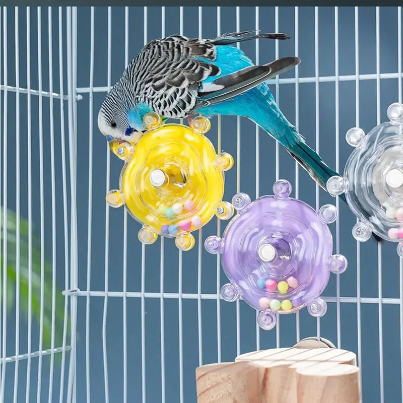 Engaging Interactive Parrot Toy: Rotating Treat Dispenser for Fun and Mental Stimulation