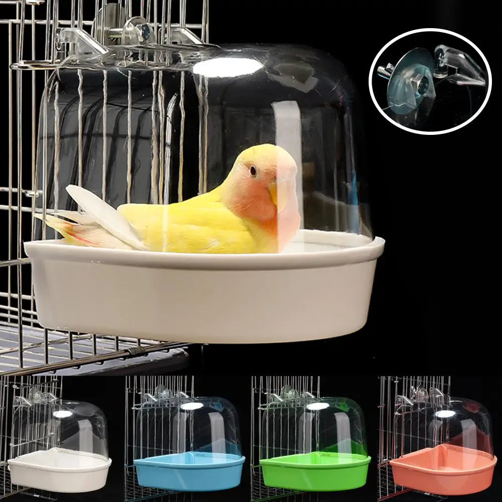 Delight Your Feathered Friends with Our Waterproof and Easy-to-Clean Hanging Bird Bath - Perfect for Parrots and Mynahs!