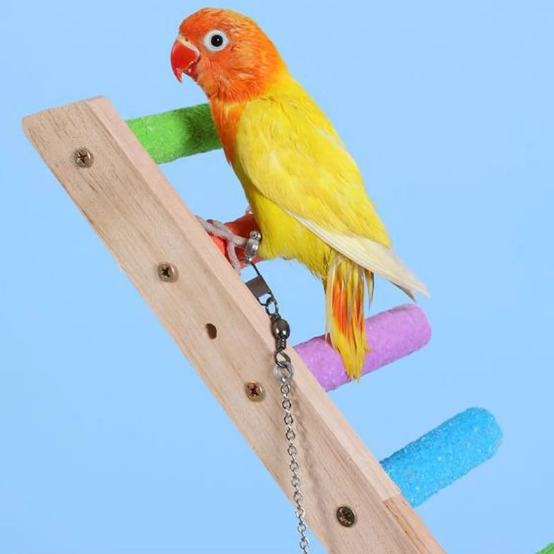 Engaging and Fun Wooden Bird Climbing Ladder - 4/6/8 Step Parrot Toy for Interactive Play and Exercise