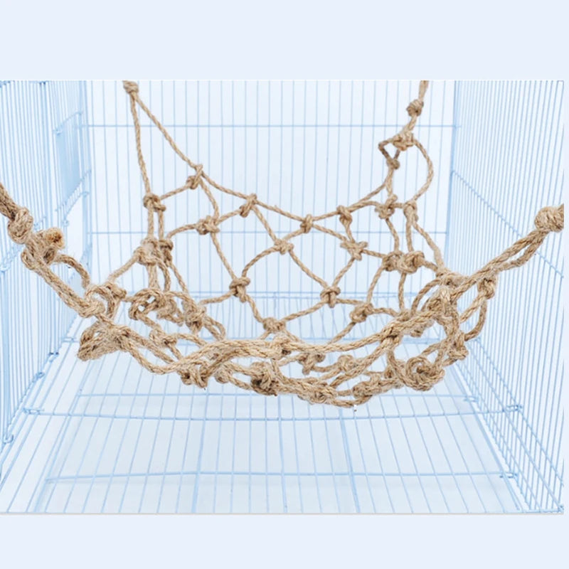 Deluxe Parrot Swing Rope - Fun Climbing Net & Hammock for Birds, Hamsters, and Rabbits - Perfect Chewing and Playing Gym