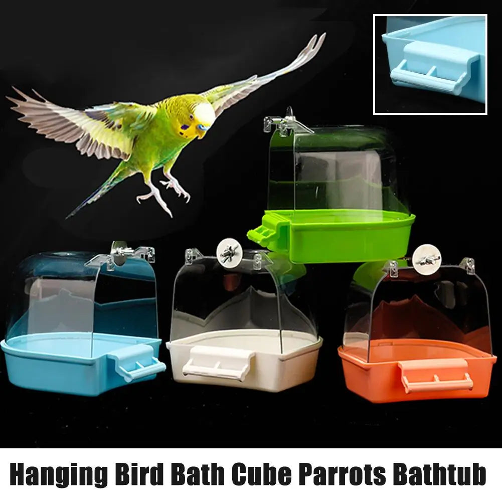 Delight Your Feathered Friends with Our Waterproof and Easy-to-Clean Hanging Bird Bath - Perfect for Parrots and Mynahs!