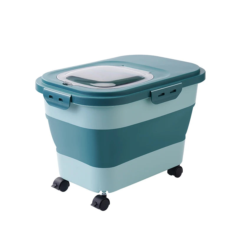 Versatile 13/33LB Collapsible Dog & Cat Food Storage Container - Airtight, Space-Saving Design for Pet Food and Grains