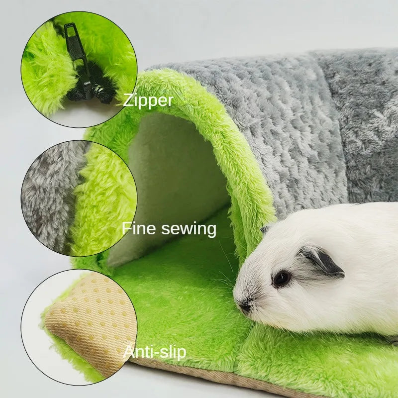 Cozy Plush Tunnels for Small Pets - Perfect Winter Hideaway for Guinea Pigs, Squirrels, Rabbits, and More!