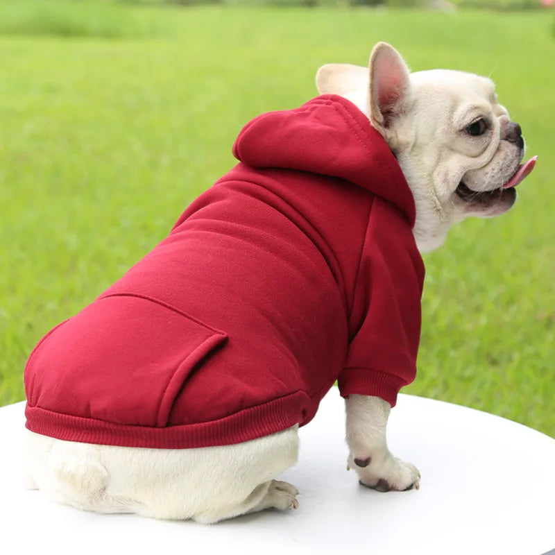 Cozy Up Your Pup: Stylish Dog Winter Hooded Sweatshirt for Small to Medium Breeds - Perfect for Chihuahuas and French Bulldogs!