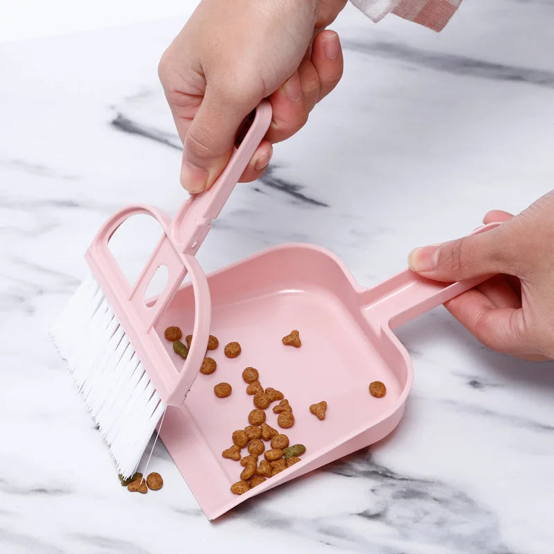 Essential Pet Cleaning Set: Broom and Bedpan for Cats, Hamsters, Rabbits, and Guinea Pigs