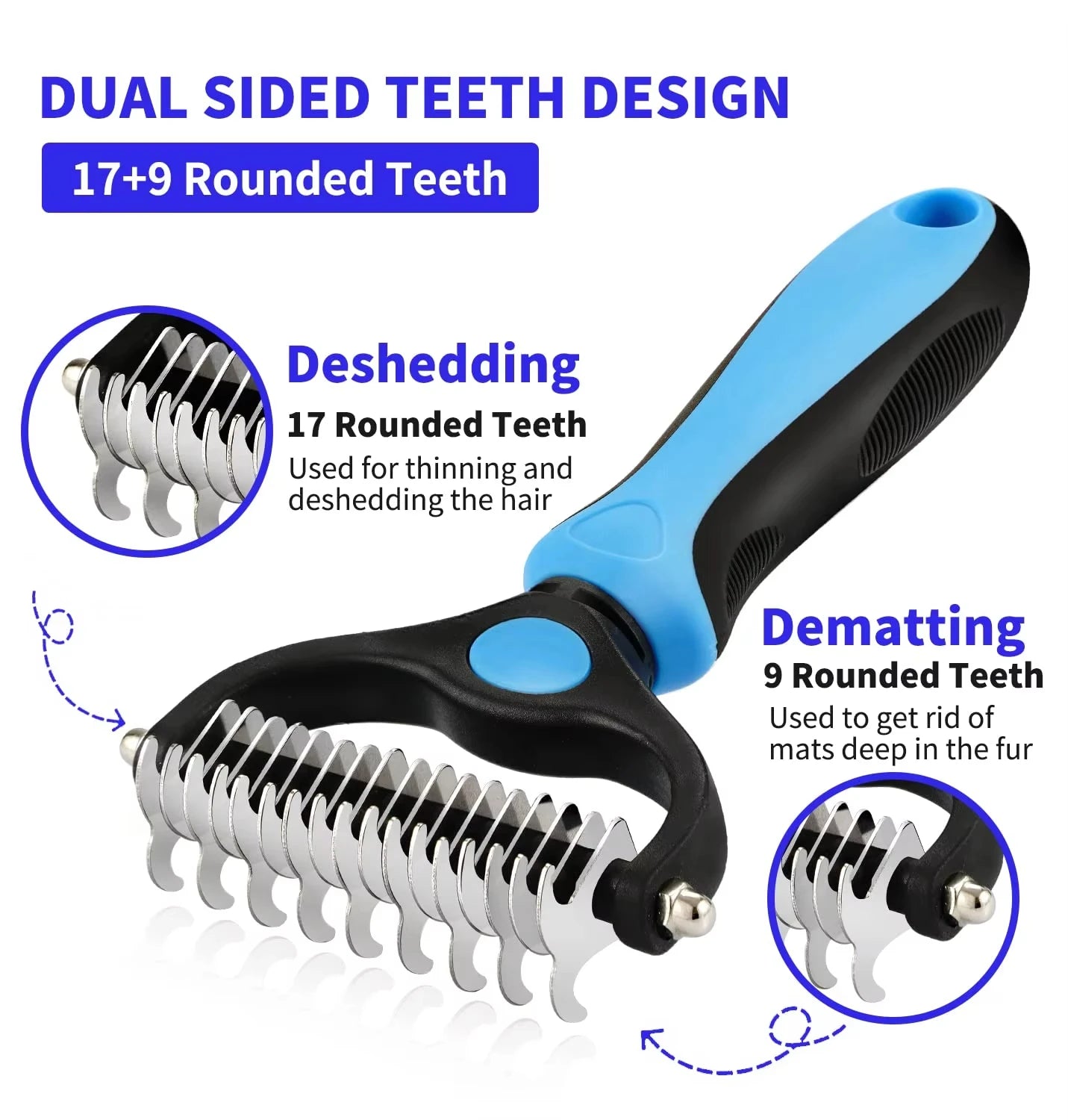 Ultimate Dual-Sided Pet Grooming Brush Comb for Dogs and Cats - Effortlessly Remove Tangles and Knots!