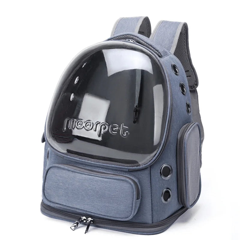 Stylish Transparent Cat Carrier Backpack - Perfect for Outdoor Adventures with Your Feline Friend!