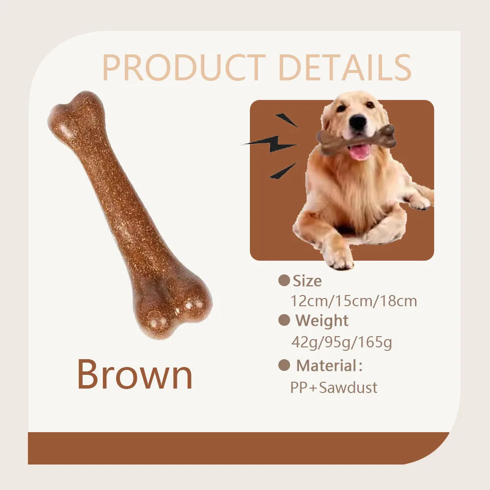 Indestructible Natural Dog Bone Chew Toy - Non-Toxic Anti-Bite Solution for Small, Medium, and Large Dogs