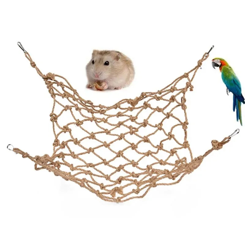 Deluxe Parrot Swing Rope - Fun Climbing Net & Hammock for Birds, Hamsters, and Rabbits - Perfect Chewing and Playing Gym
