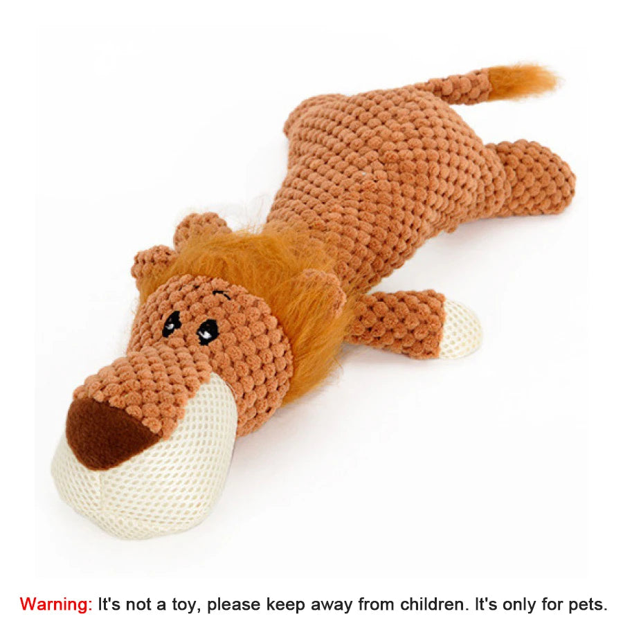 Exciting Large Plush Dog Toy - Bite-Resistant Sound Features in Adorable Animal Designs for Small & Medium Dogs