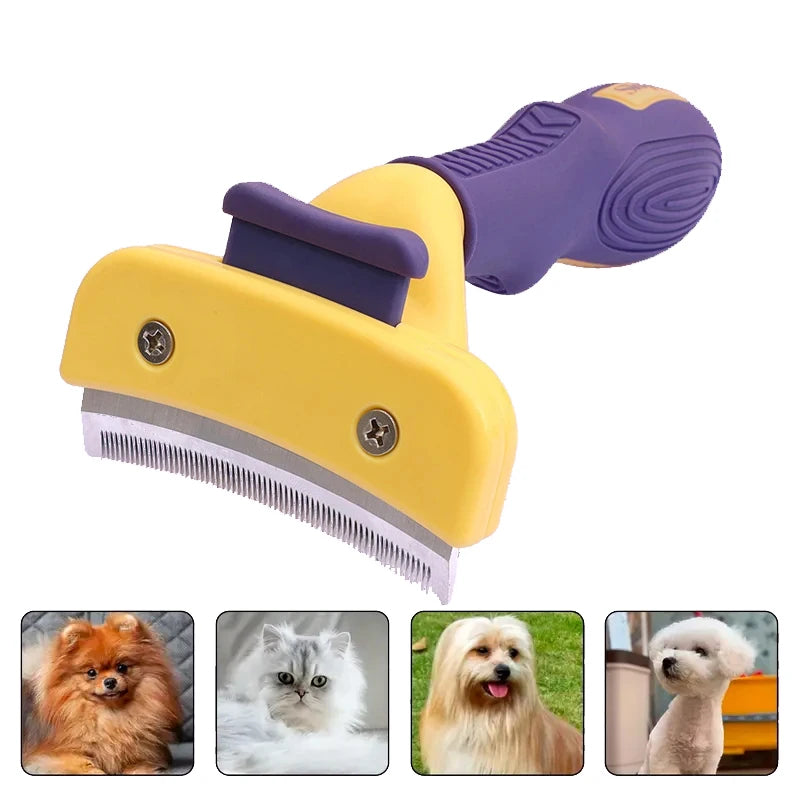 Ultimate Dog and Cat Grooming Brush - Stainless Steel Knotting Comb for Short-Haired Pets, Removes Lice and Loose Hair