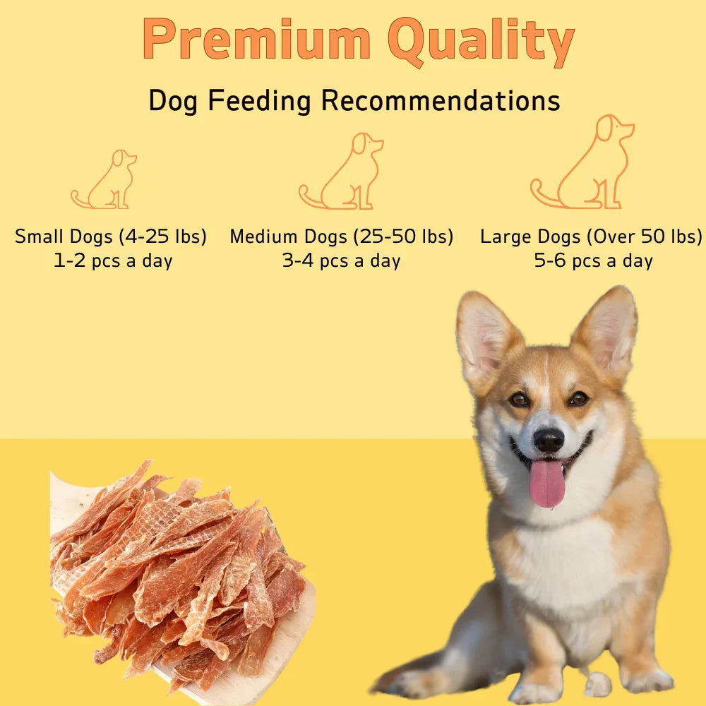 Indulge Your Pup with 150G of Delicious Chicken & Duck Jerky Treats - Perfect for Dogs of All Sizes!