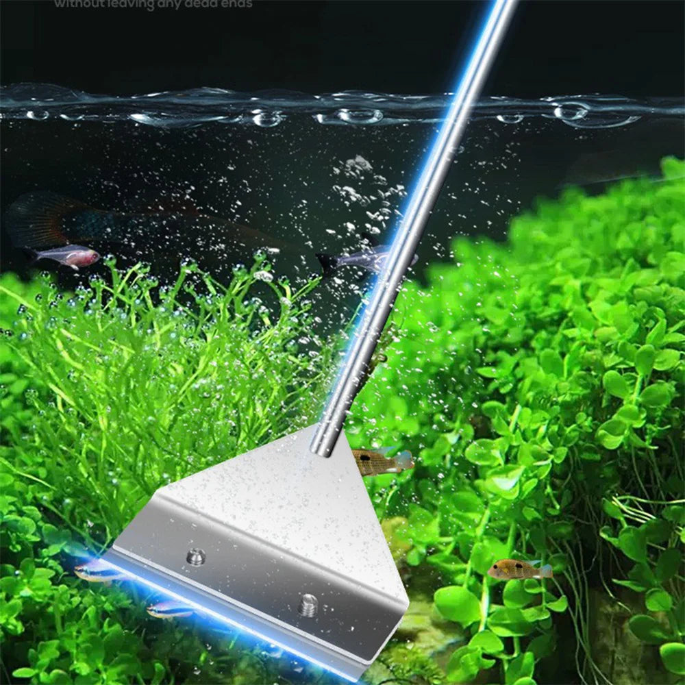 Revolutionize Your Aquarium Maintenance with the Stainless Steel Dual-Use Algae Scraper - Effortlessly Clean Your Fish Tank!
