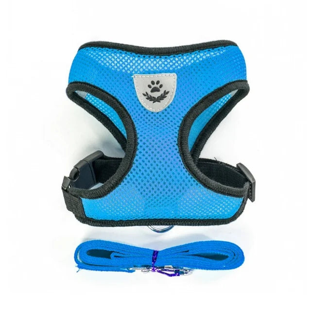 Adjustable Reflective Cat and Dog Harness with Leash - Breathable Mesh Vest for Ultimate Comfort and Safety