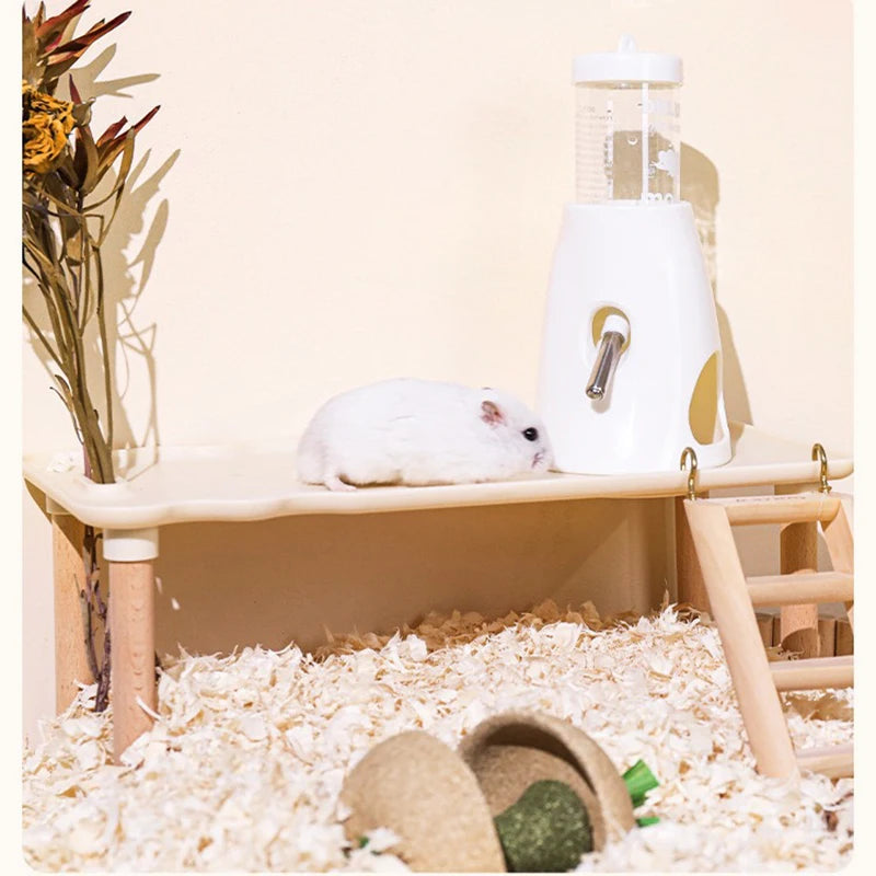 Ultimate No Drip Water Bottle for Small Pets - 2.7 Oz Stand Holder for Hamsters, Guinea Pigs & Rabbits