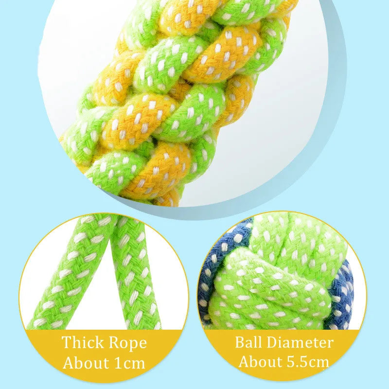 Engaging and Safe Interactive Dog Toys - Cotton Rope Balls for Dental Care and Endless Fun!