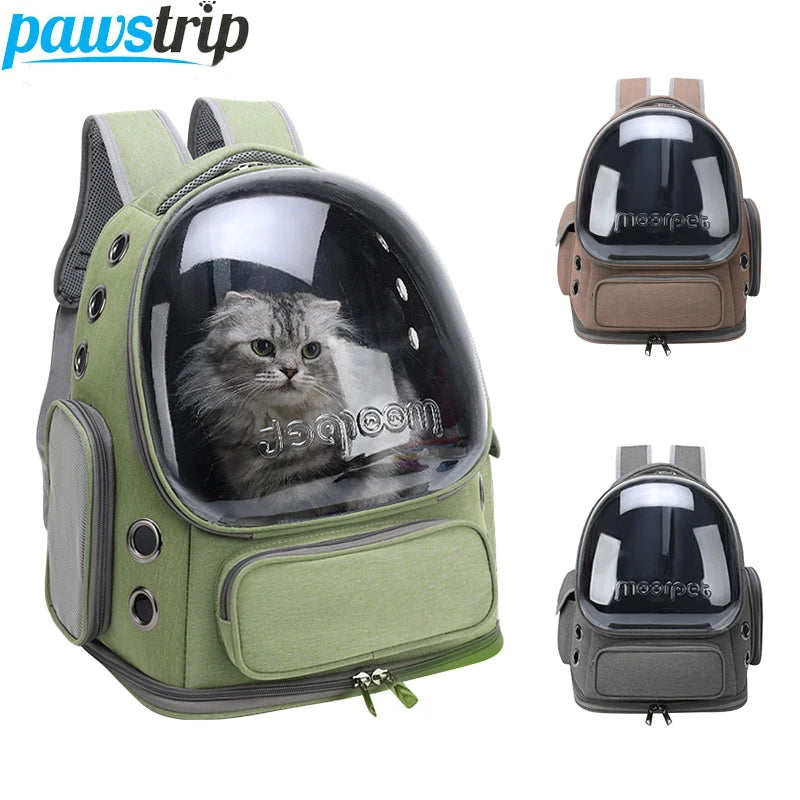 Stylish Transparent Cat Carrier Backpack - Perfect for Outdoor Adventures with Your Feline Friend!