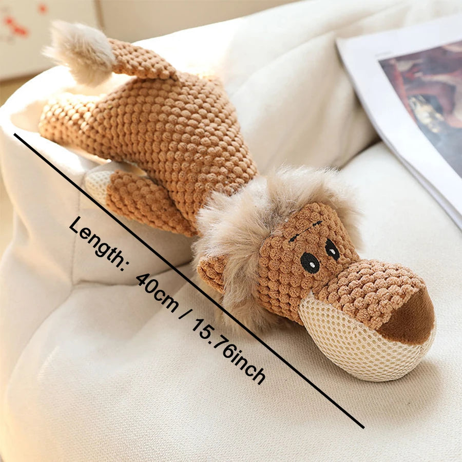 Exciting Large Plush Dog Toy - Bite-Resistant Sound Features in Adorable Animal Designs for Small & Medium Dogs