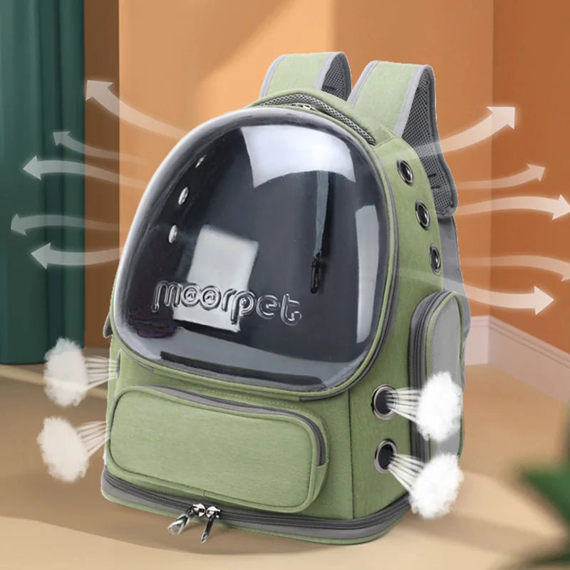 Stylish Transparent Cat Carrier Backpack - Perfect for Outdoor Adventures with Your Feline Friend!