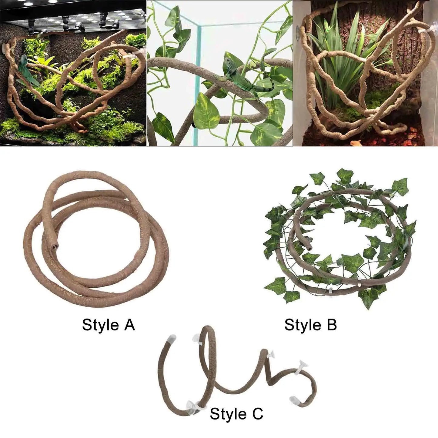 Transform Your Reptile's Habitat with Realistic Reptile Vines - Perfect for Chameleons, Snakes, and Geckos!