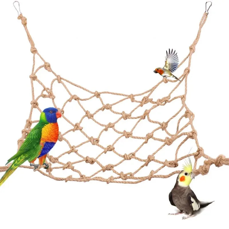 Deluxe Parrot Swing Rope - Fun Climbing Net & Hammock for Birds, Hamsters, and Rabbits - Perfect Chewing and Playing Gym