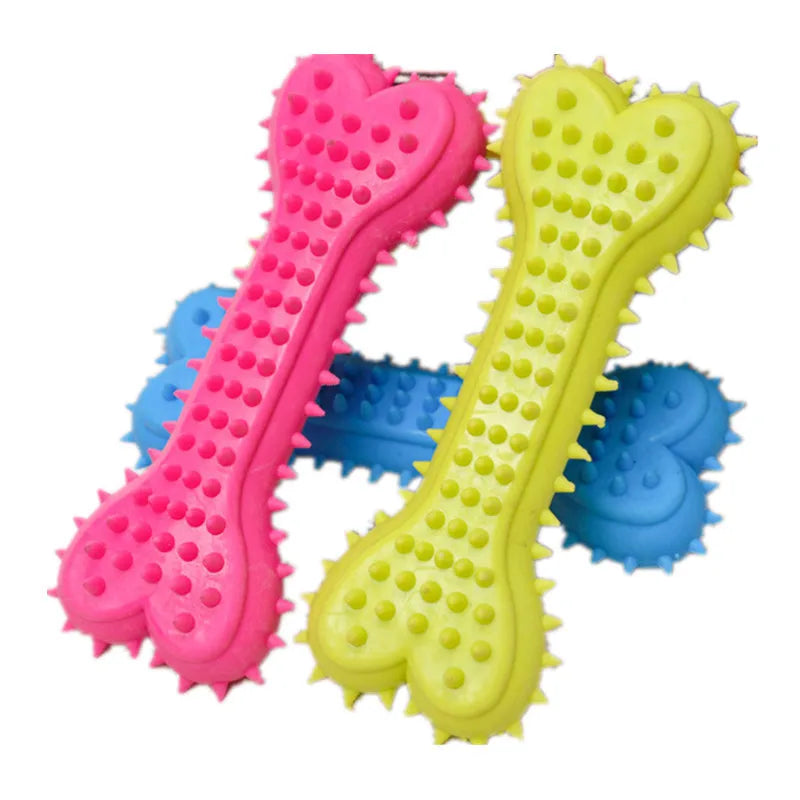Bite-Resistant Rubber Chew Toy for Small Dogs - The Ultimate Teeth Cleaning Fun!