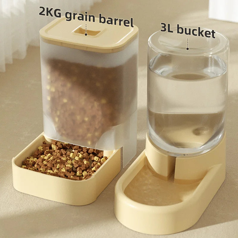 Automatic Pet Feeder and Water Dispenser - Convenient Food Storage Solution for Dogs and Cats