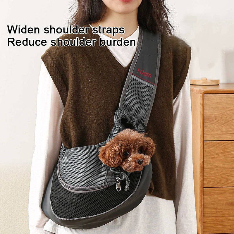 Stylish Pet Carrier Backpack for Dogs and Cats - Travel Tote Sling Bag with Breathable Mesh