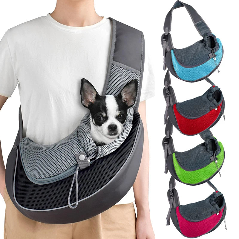 Stylish Pet Carrier Backpack for Dogs and Cats - Travel Tote Sling Bag with Breathable Mesh