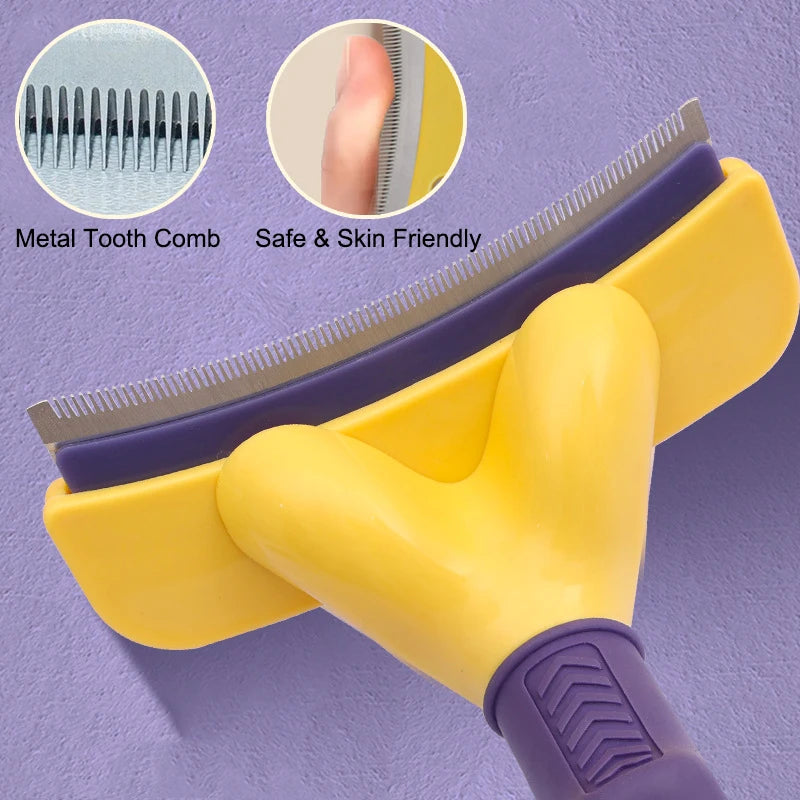 Ultimate Dog and Cat Grooming Brush - Stainless Steel Knotting Comb for Short-Haired Pets, Removes Lice and Loose Hair
