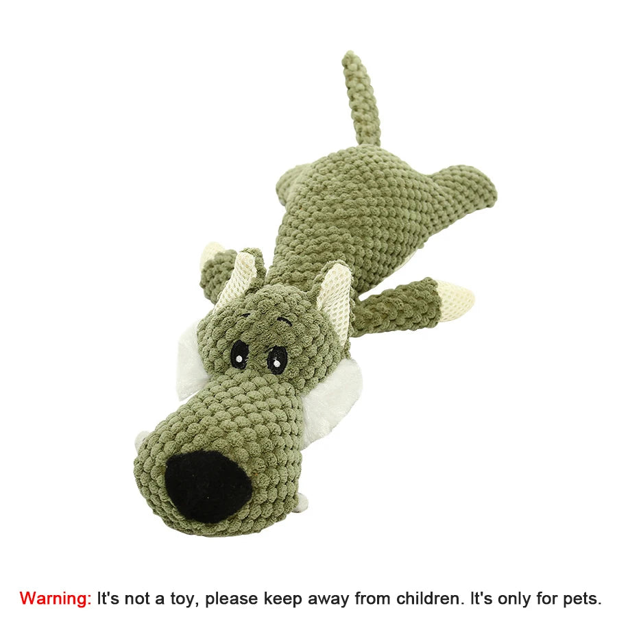 Exciting Large Plush Dog Toy - Bite-Resistant Sound Features in Adorable Animal Designs for Small & Medium Dogs