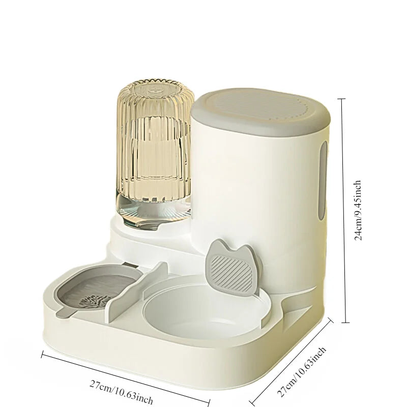 Automatic Cat and Dog Feeder & Water Dispenser - Integrated Food Bowl for Pets