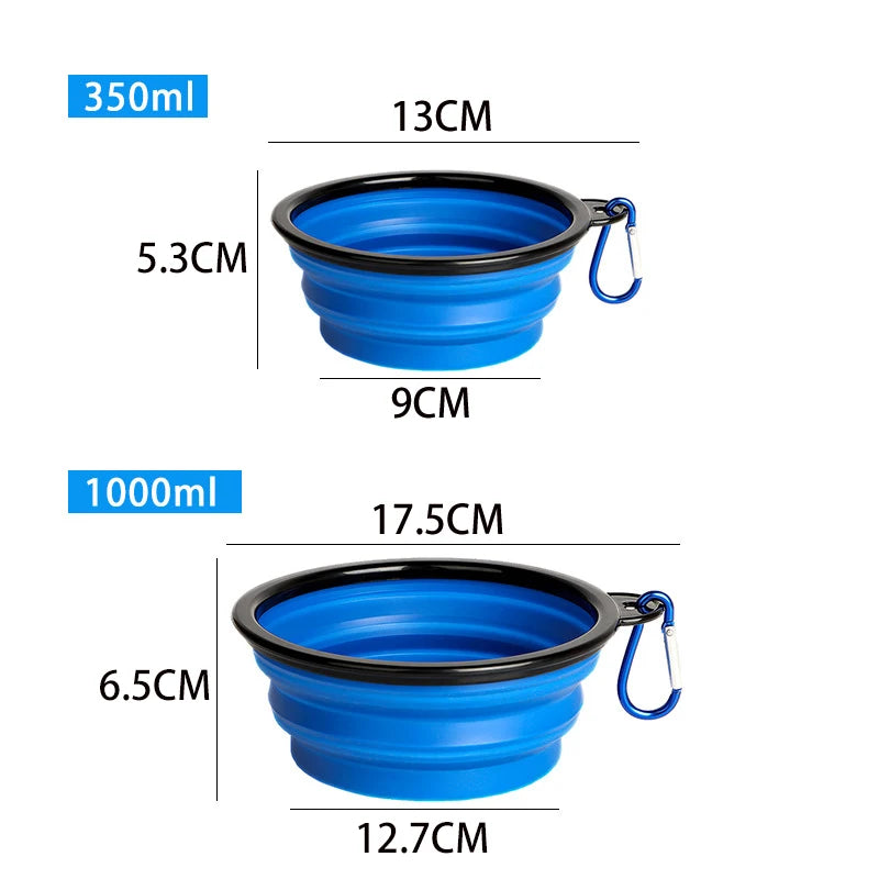 Ultimate Travel Companion: Folding Silicone Dog Bowl with Carabiner for Convenient Outdoor Feeding
