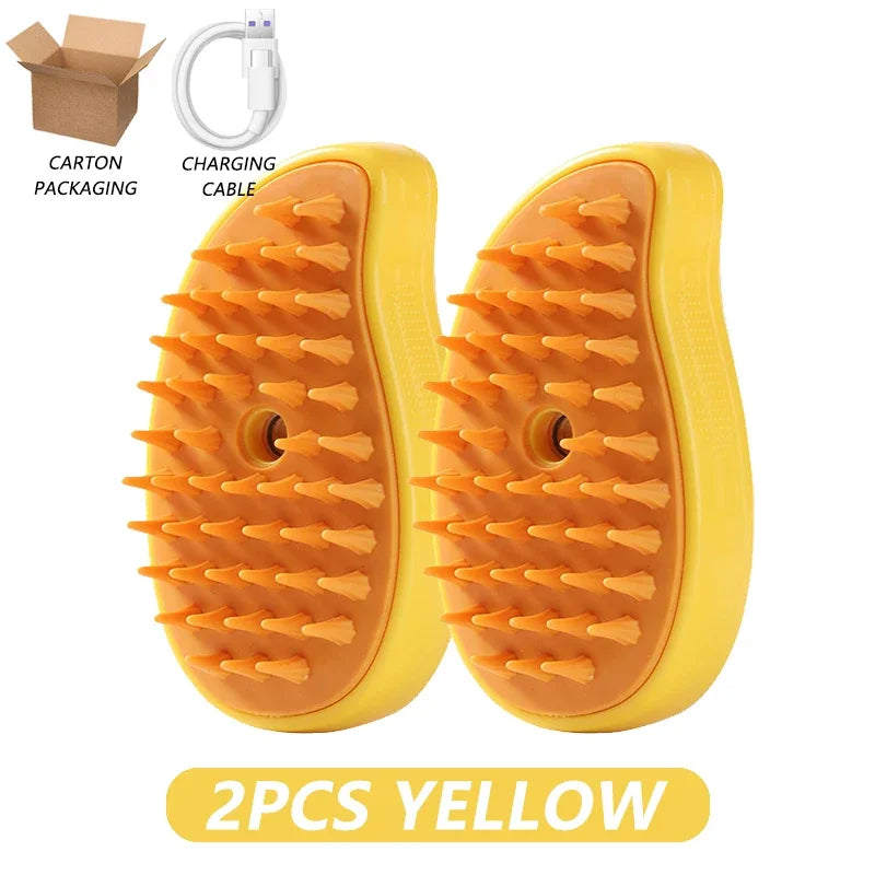 Revolutionary 3-In-1 Steamy Brush for Effortless Pet Grooming: Electric Comb for Hair Removal, Cleaning, and Massage for Cats and Dogs