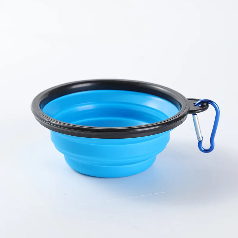 Ultimate Travel Companion: Folding Silicone Dog Bowl with Carabiner for Convenient Outdoor Feeding