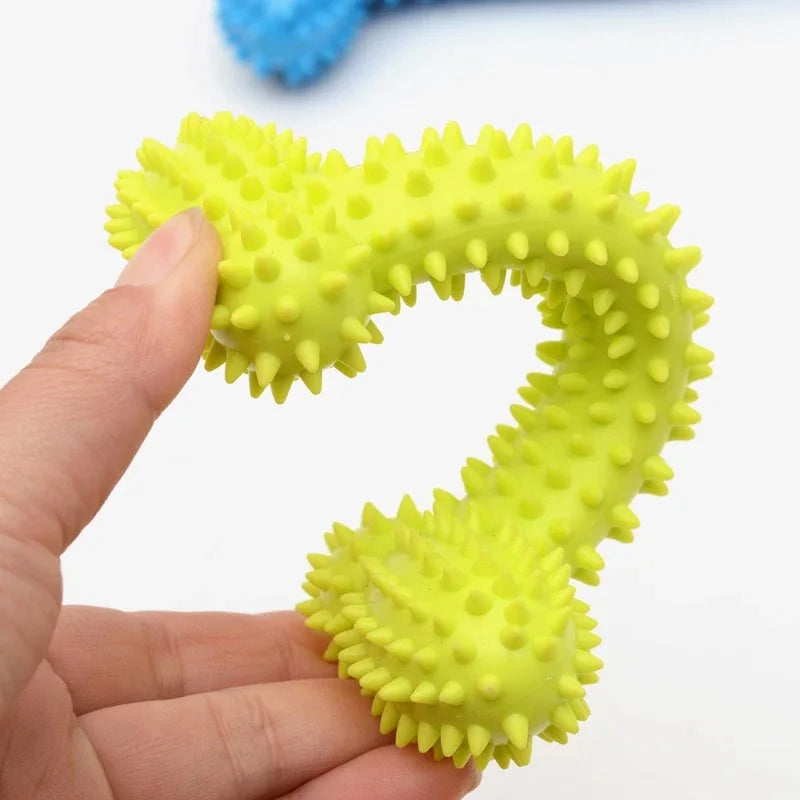 Bite-Resistant Rubber Chew Toy for Small Dogs - The Ultimate Teeth Cleaning Fun!